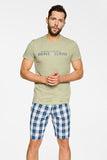Men's Summer Pajama Set: Soft T-Shirt & Checkered Shorts