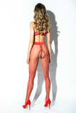Exclusive Cut-Out Crotch Erotic Tights with Lace Belt