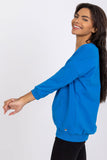 V-Neck Blouse with 3/4 Sleeves and Ribbed Cuffs