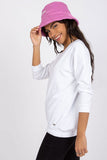 V-Neck Blouse with 3/4 Sleeves and Ribbed Cuffs
