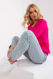 V-Neck Blouse with 3/4 Sleeves and Ribbed Cuffs