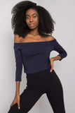 Stylish Straight Cut Blouse with 3/4 Sleeves & Exposed Shoulders