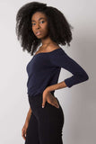 Stylish Straight Cut Blouse with 3/4 Sleeves & Exposed Shoulders