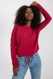 Tie-Front Long Sleeve Straight Cut Blouse