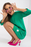 Extended Cut 3/4 Sleeve Sweatshirt Dress/Tunic