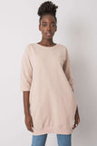 Extended Cut 3/4 Sleeve Sweatshirt Dress/Tunic