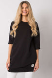 Extended Cut 3/4 Sleeve Sweatshirt Tunic Dress
