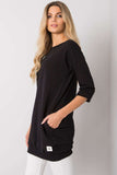 Extended Cut 3/4 Sleeve Sweatshirt Tunic Dress
