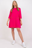 Loose 3/4 Sleeve Dress with Front Pockets
