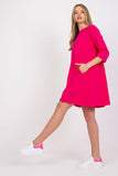 Loose 3/4 Sleeve Dress with Front Pockets