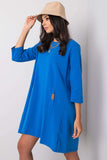 Loose Fit 3/4 Sleeve Dress with Front Pockets