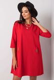 Loose 3/4 Sleeve Dress with Front Pockets