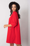 Loose 3/4 Sleeve Dress with Front Pockets