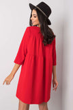 Loose 3/4 Sleeve Dress with Front Pockets