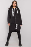 Extended Cut Zipper Hoodie Coat with Pockets and Print