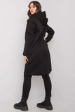 Extended Cut Zipper Hoodie Coat with Pockets and Print