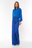 Colorful Cornflower Palazzo Pants for Soft Office Style