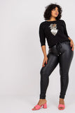 Chic 3/4 Sleeve Blouse with Front Detail and Tie Belt
