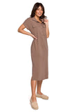 Versatile Safari-Style Dress with Pockets and Slits
