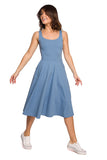 Flared Summer Dress with Pockets and Thin Straps