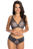 Elegant Embroidered Semi-Padded Bra with Adjustable Straps