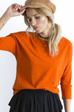 Everyday Simple Cut Blouse with 3/4 Sleeves