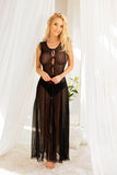 Chic Tulle Slip with Bow Fastening and Frilled Sleeves