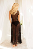 Chic Tulle Slip with Bow Fastening and Frilled Sleeves