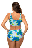 Floral Two-Piece Swimsuit in Stretchy Italian Fabric