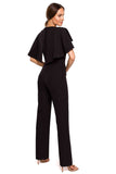 Feminine Cape Pantsuit with Chain Detail for Special Occasions