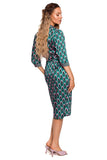 Tropical Geometric Print Belted Dress for Effortless Style