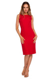 Sophisticated Sleeveless Pencil Dress with Chain Detail