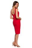 Sophisticated Sleeveless Pencil Dress with Chain Detail