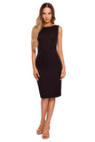 Sophisticated Sleeveless Pencil Dress with Chain Detail