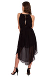 Charming Ruffle Tie Neck Chiffon Dress with Lining