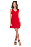 Charming Trapeze Dress with Bow Shoulder Detail