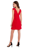 Charming Trapeze Dress with Bow Shoulder Detail