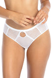 Floral Mesh Brazilian Briefs with Bow and Pendant