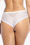 Floral Mesh Brazilian Briefs with Bow and Pendant