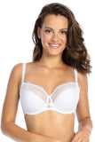 Elegant Semi-Padded Bra with Embroidery and Bow Details