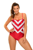 Elegant Padded One-Piece Swimsuit with Adjustable Straps