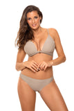 Elegant Strapless Two-Piece Swimsuit with Thong Bottom