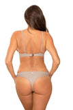 Elegant Strapless Two-Piece Swimsuit with Thong Bottom