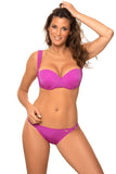 Elegant Two-Piece Swimsuit with Padded Bra and Adjustable Sides