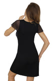 Elegant Black Lace Nightgown with Floral Accents