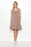 Romantic Summer Dress with Frill and Tie Shoulder Straps