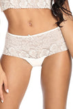 Feminine Floral Lace Openwork Panties with Bow Detail