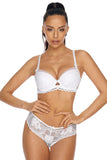 Navy Blue Lace-Trimmed Classic Cut Briefs with Mesh Back