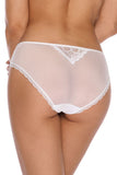 Navy Blue Lace-Trimmed Classic Cut Briefs with Mesh Back