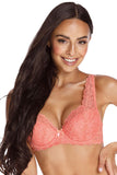 Lace Padded Bra with Satin Bow and Supportive Design